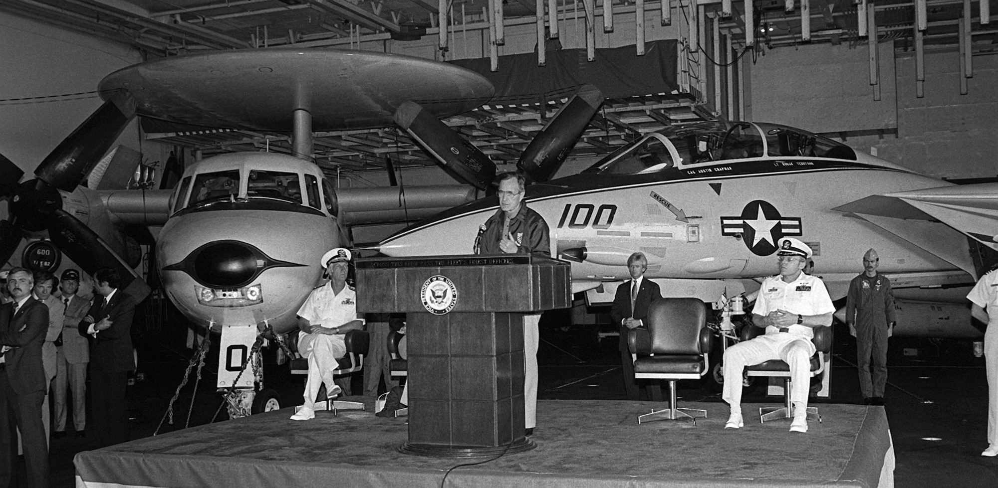 cv-61 uss ranger forrestal class aircraft carrier vice president george bush 48