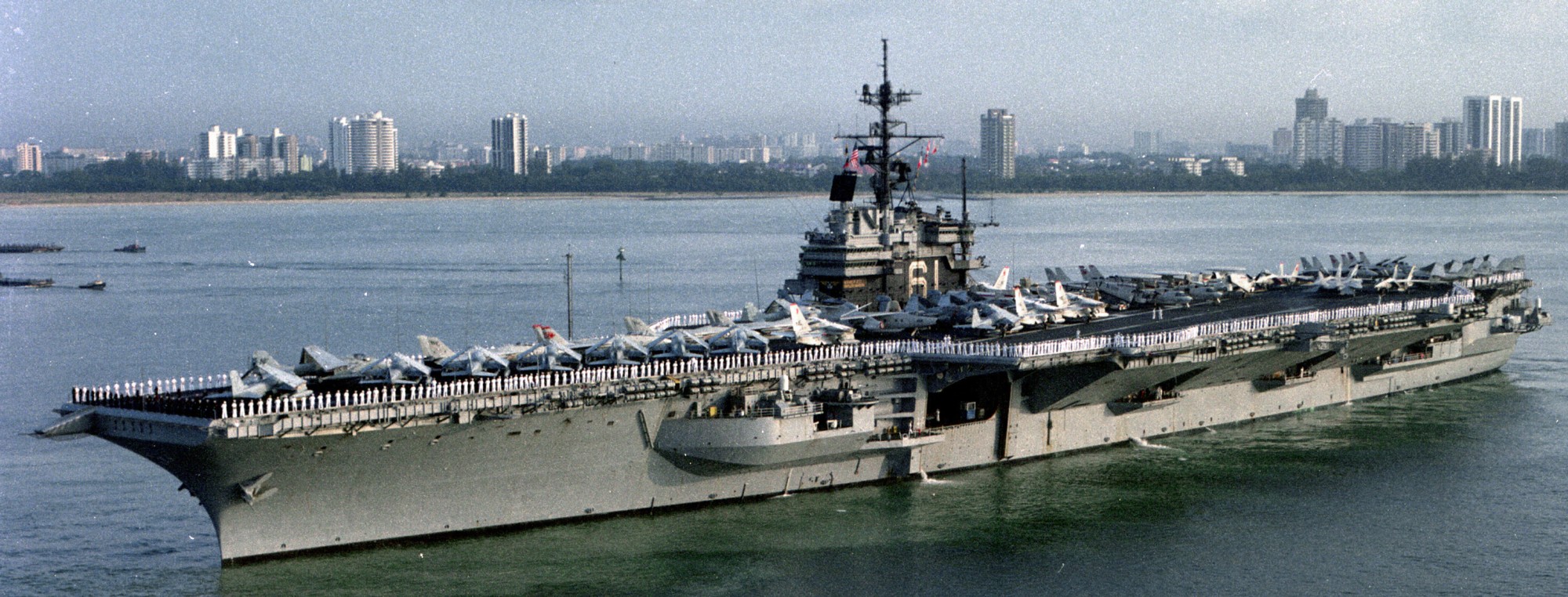 cv-61 uss ranger forrestal class aircraft carrier air wing cvw-2 us navy singapore visit 57