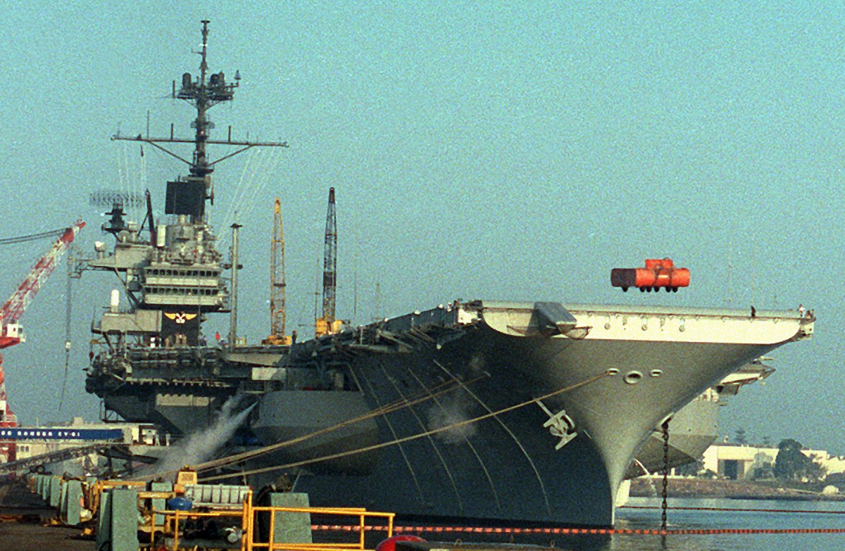 cv-61 uss ranger forrestal class aircraft carrier us navy catapult test 1988 61