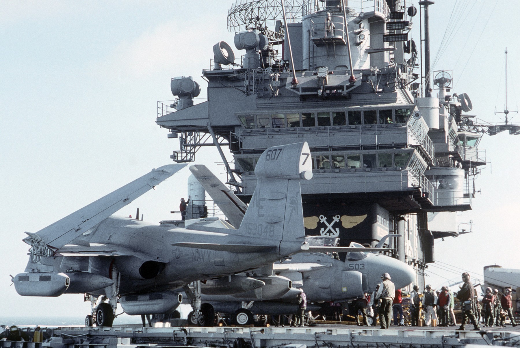 cv-61 uss ranger forrestal class aircraft carrier air wing cvw-2 ea-6b prowler vaq-131 74