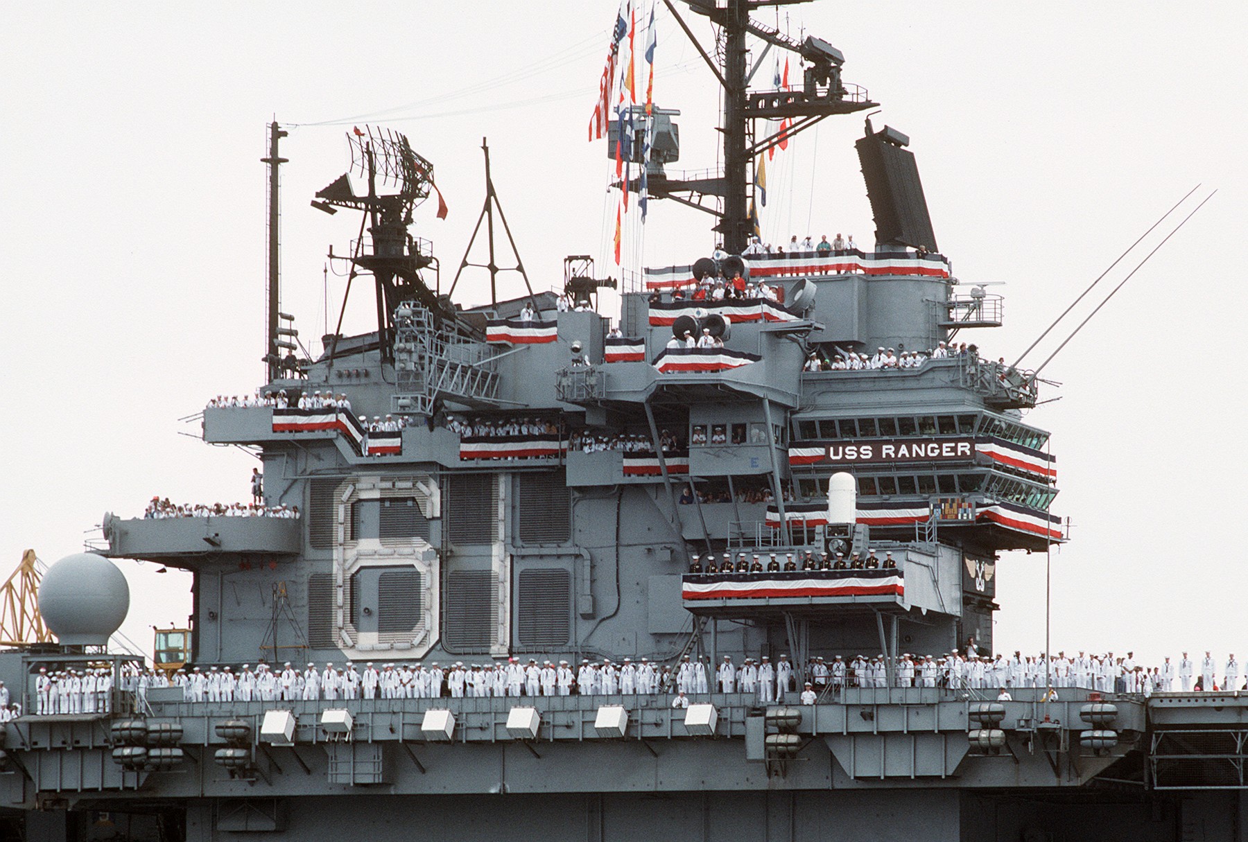 cv-61 uss ranger forrestal class aircraft carrier us navy return operation desert storm shield san diego 1991 110