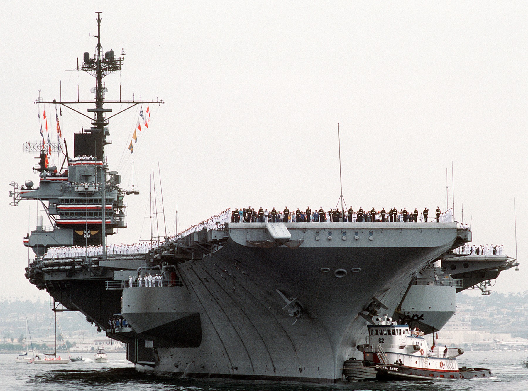 cv-61 uss ranger forrestal class aircraft carrier us navy return nas north island operation desert storm 1991 112