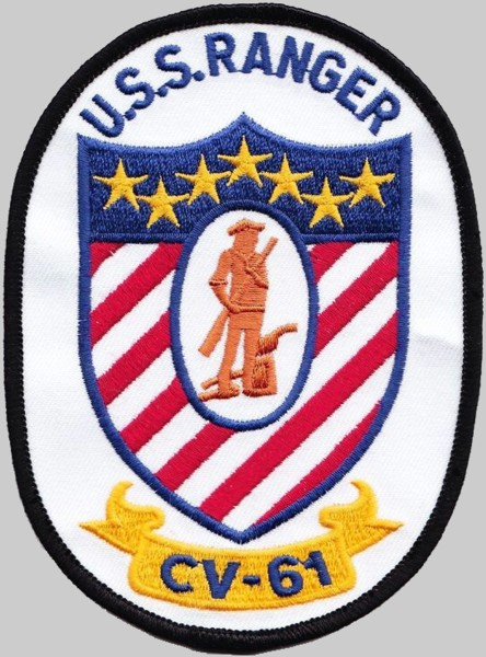 cv-61 uss ranger insignia crest patch badge forrestal class aircraft carrier us navy 02x