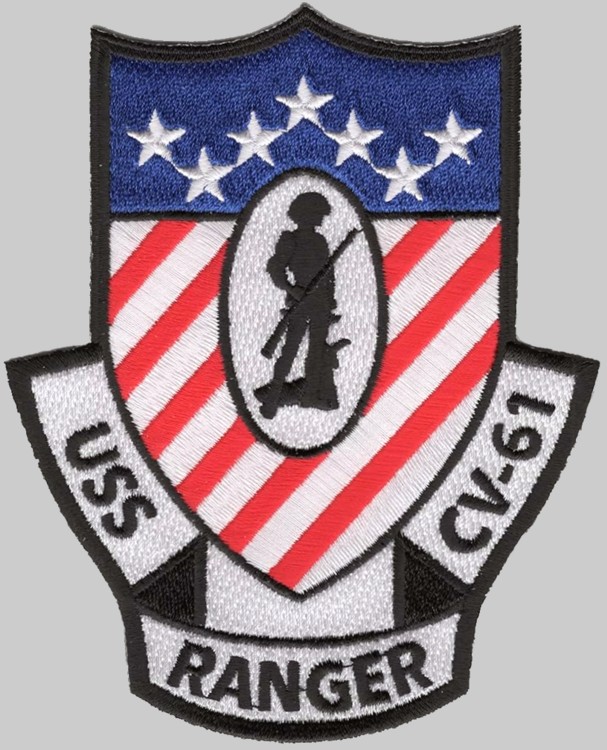 cv-61 uss ranger insignia crest patch badge forrestal class aircraft carrier us navy 03p