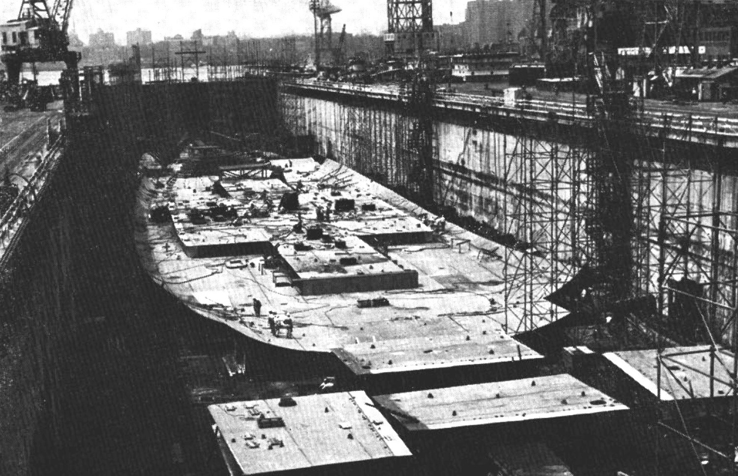uss independence cv-62 forrestal class aircraft carrier construction new york naval shipyard brooklyn 1955 02