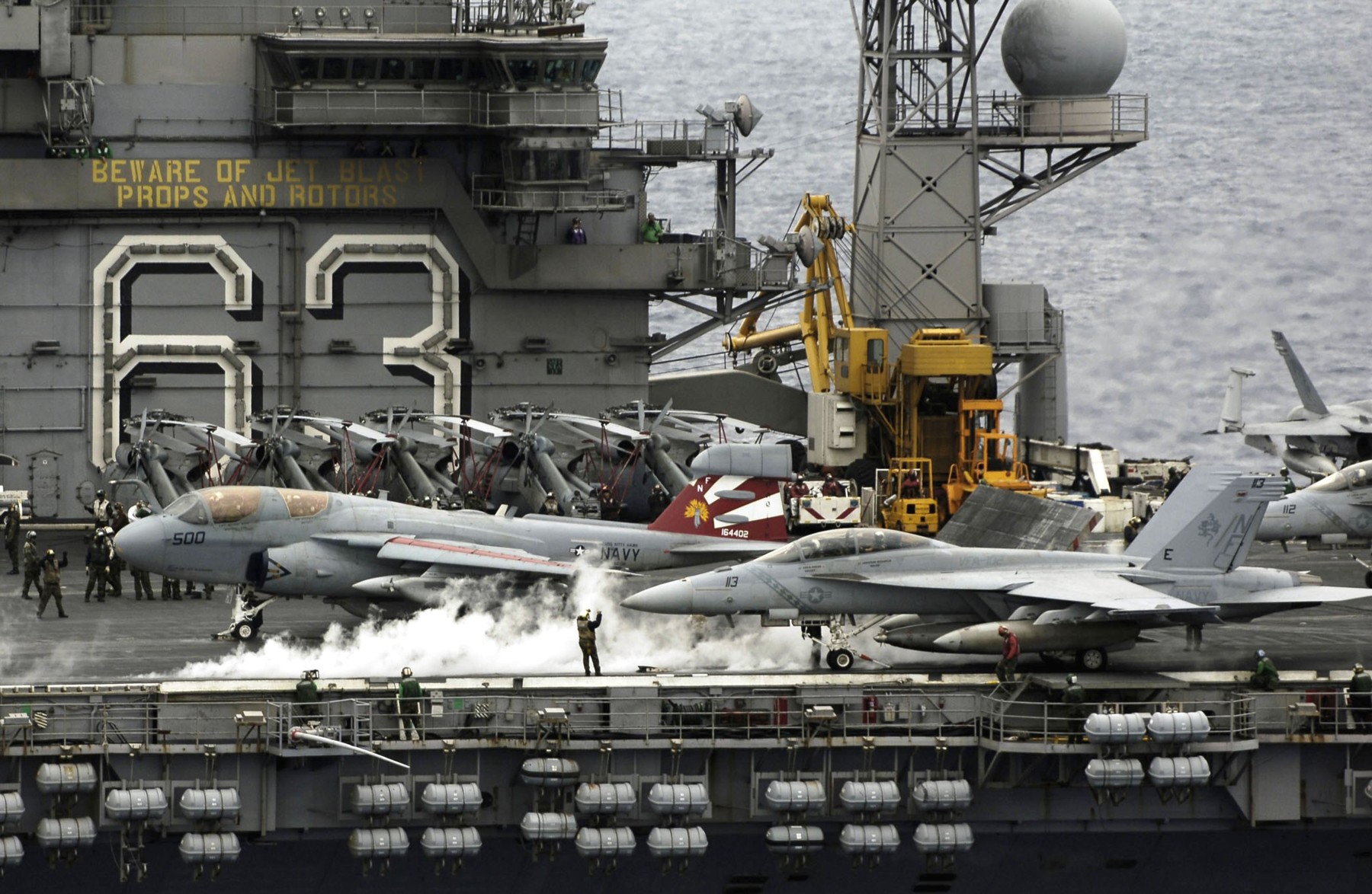 cv-63 uss kitty hawk aircraft carrier air wing cvw-5 us navy 18 flyout prowler hornet