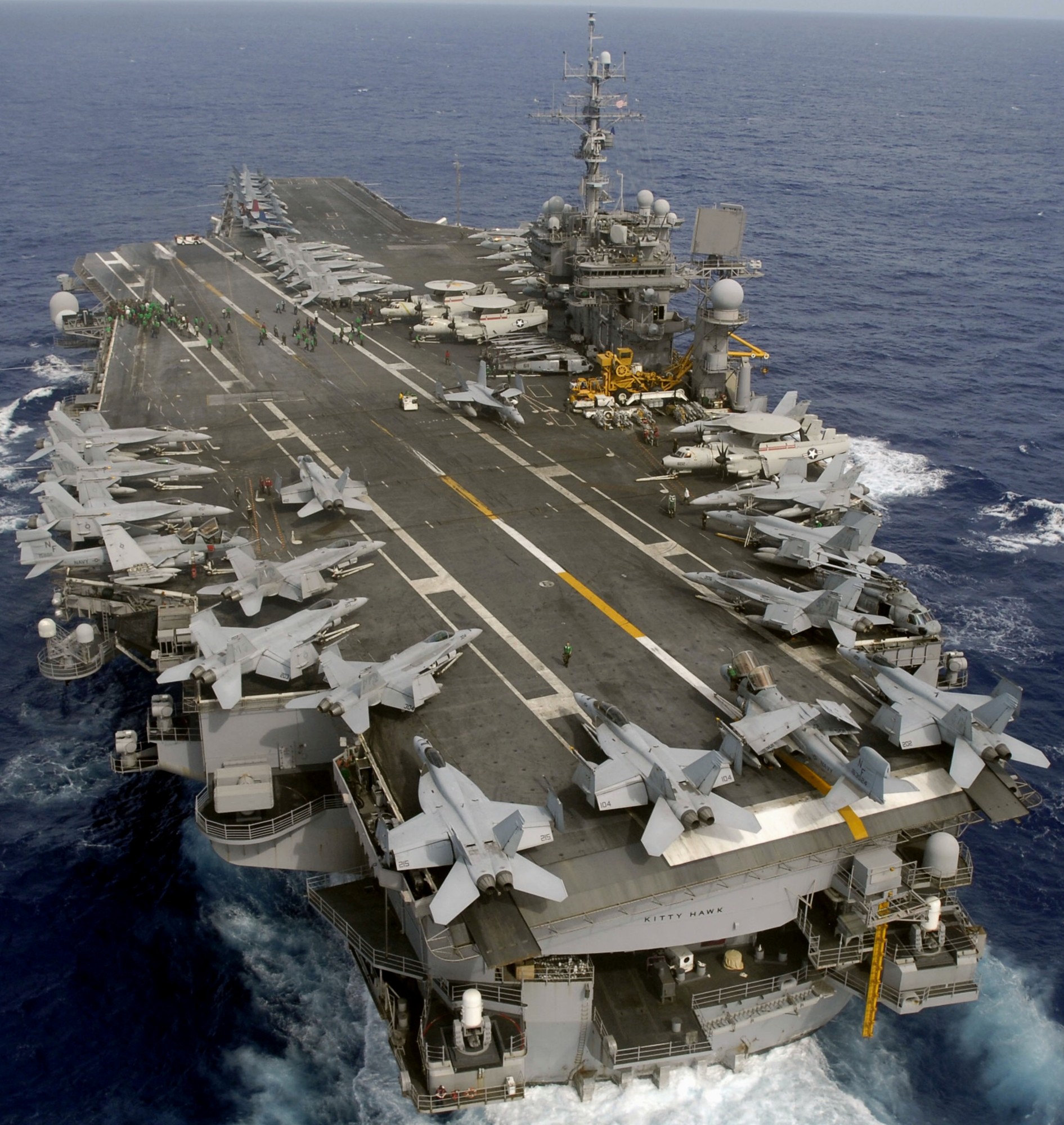 cv-63 uss kitty hawk aircraft carrier air wing cvw-5 us navy 44 pacific ocean