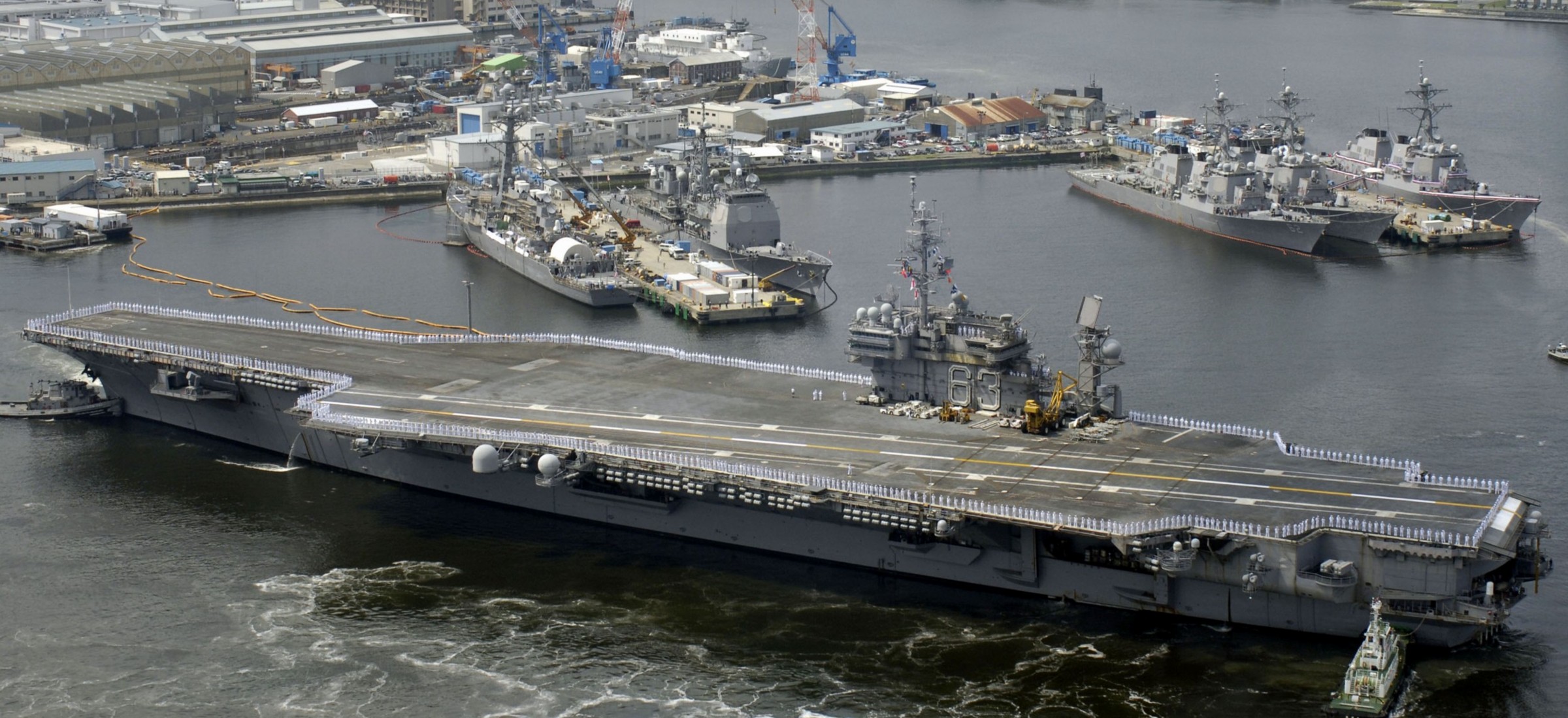 cv-63 uss kitty hawk aircraft carrier us navy 47 departing yokosuka japan final