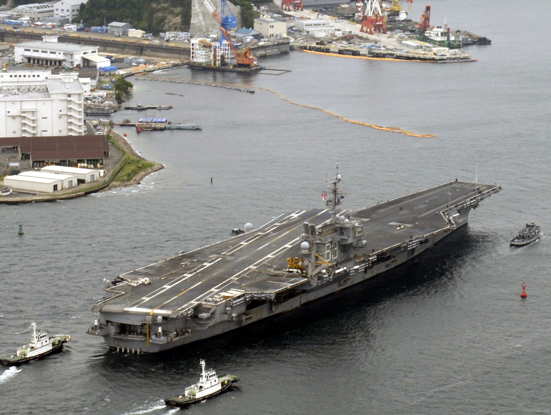 cv-63 uss kitty hawk aircraft carrier us navy 50 yokosuka japan forward deployed