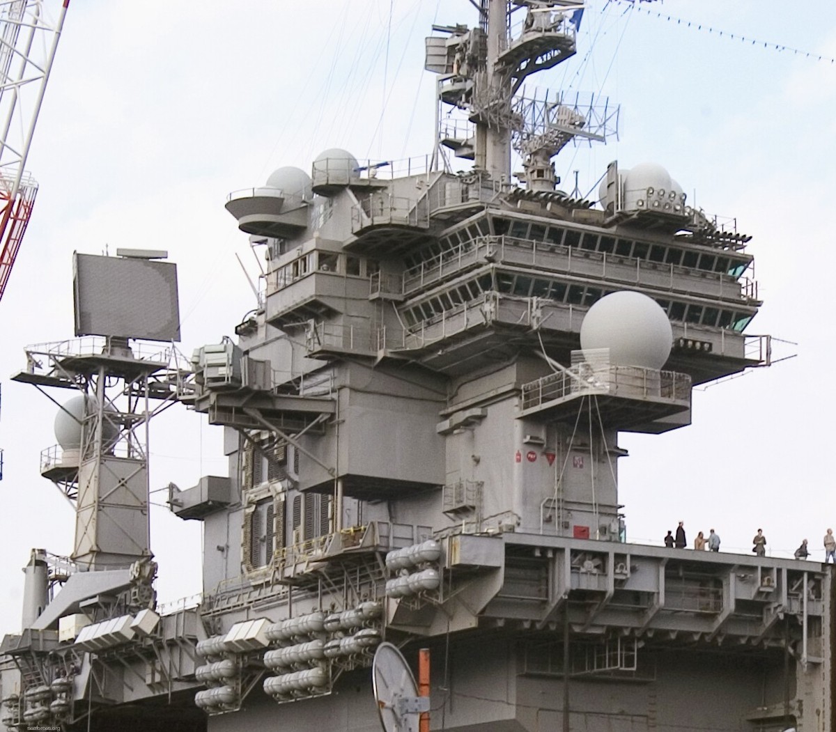cv-63 uss kitty hawk aircraft carrier 78 island superstructure