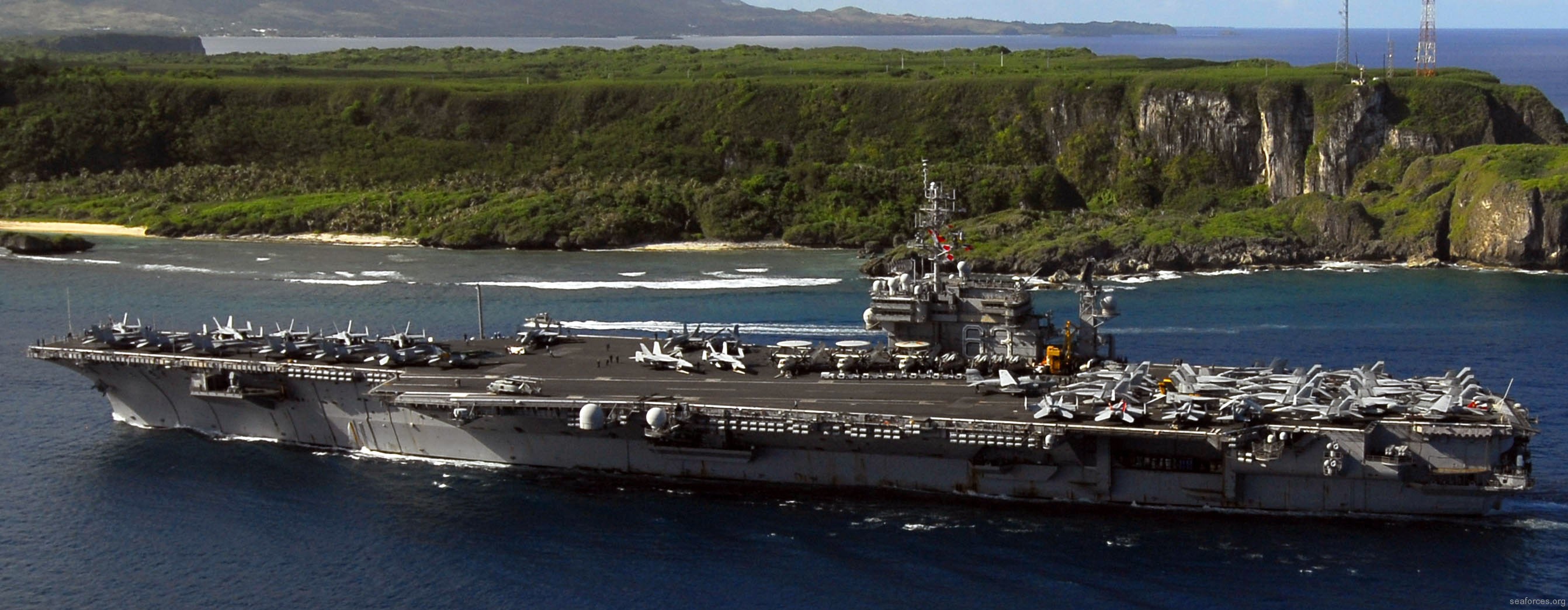 cv-63 uss kitty hawk aircraft carrier air wing cvw-5 us navy 104 apra harbor guam