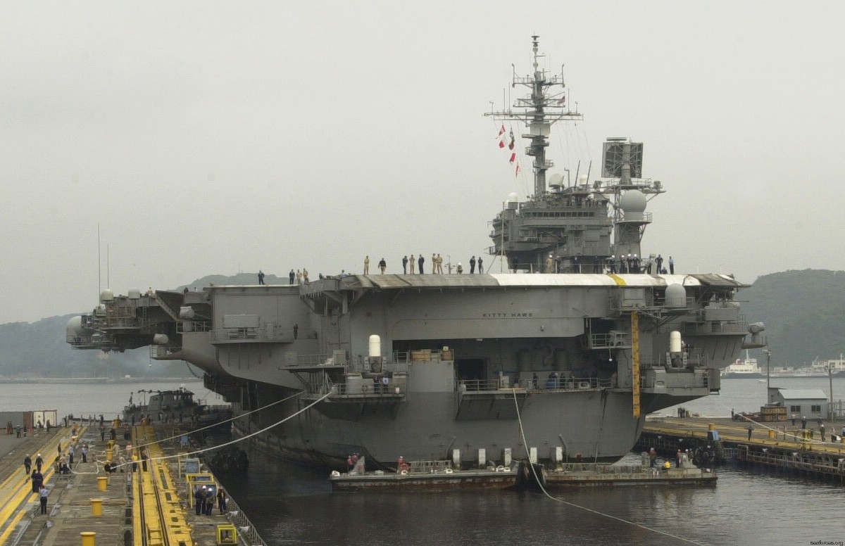cv-63 uss kitty hawk aircraft carrier yokosuka fleet activities dry dock
