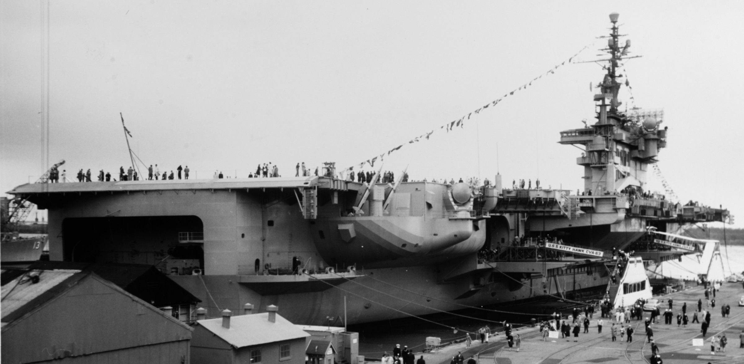 cva-63 uss kitty hawk aircraft carrier commissioning ceremony philadelphia naval shipyard pennsylvania 1961