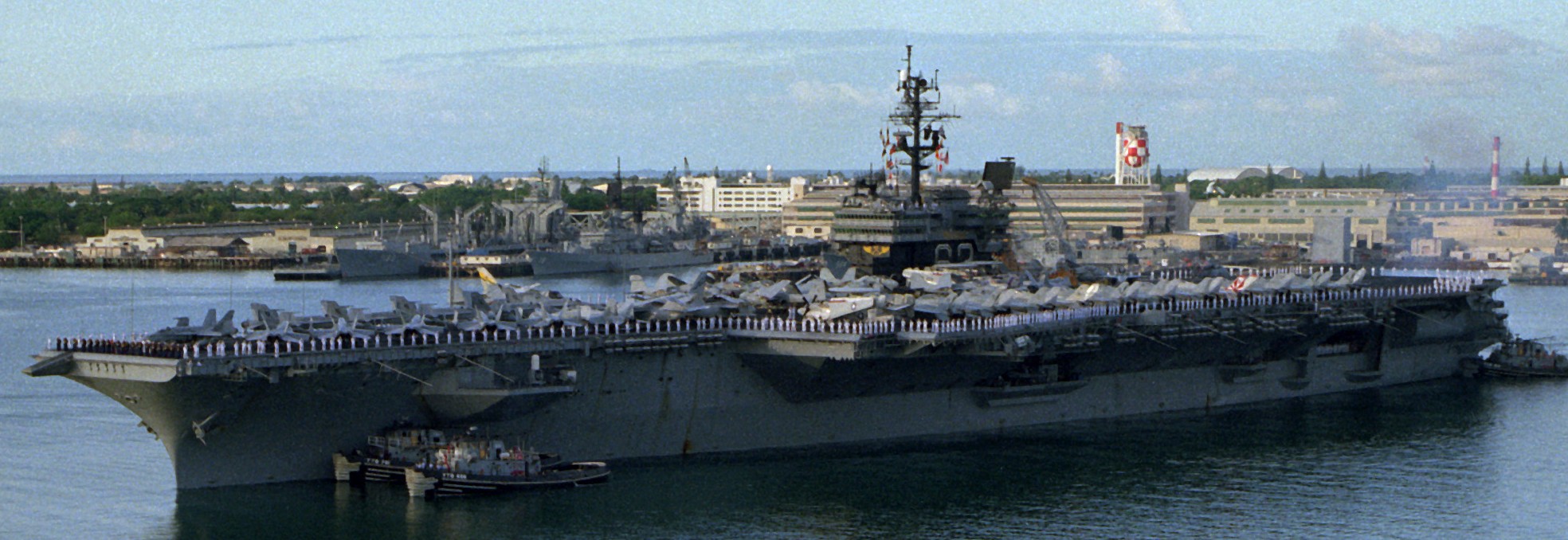 cv-63 uss kitty hawk aircraft carrier air wing cvw-15 us navy 377 pearl harbor hawaii