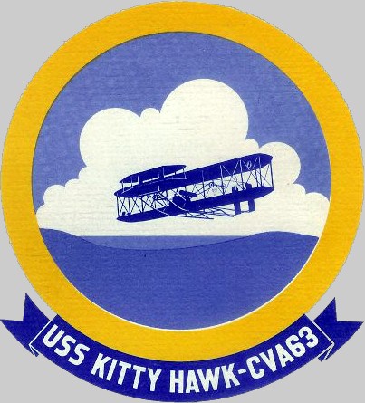 cv-63 uss kitty hawk insignia patch crest badge aircraft carrier us navy cva 02c