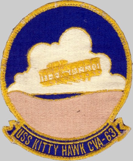 cv-63 uss kitty hawk insignia patch crest badge aircraft carrier us navy cva 02p