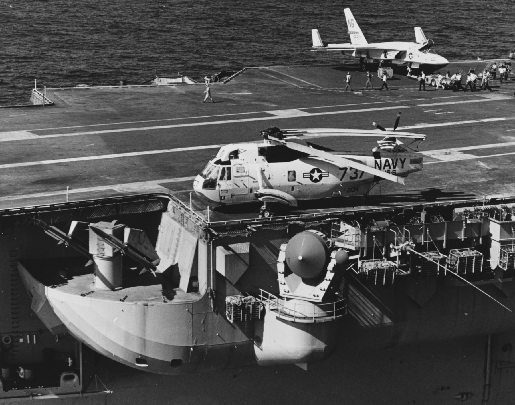 cv-64 uss constellation kitty hawk class aircraft carrier us navy mk.10 launcher rim-2 terrier sam missile 49