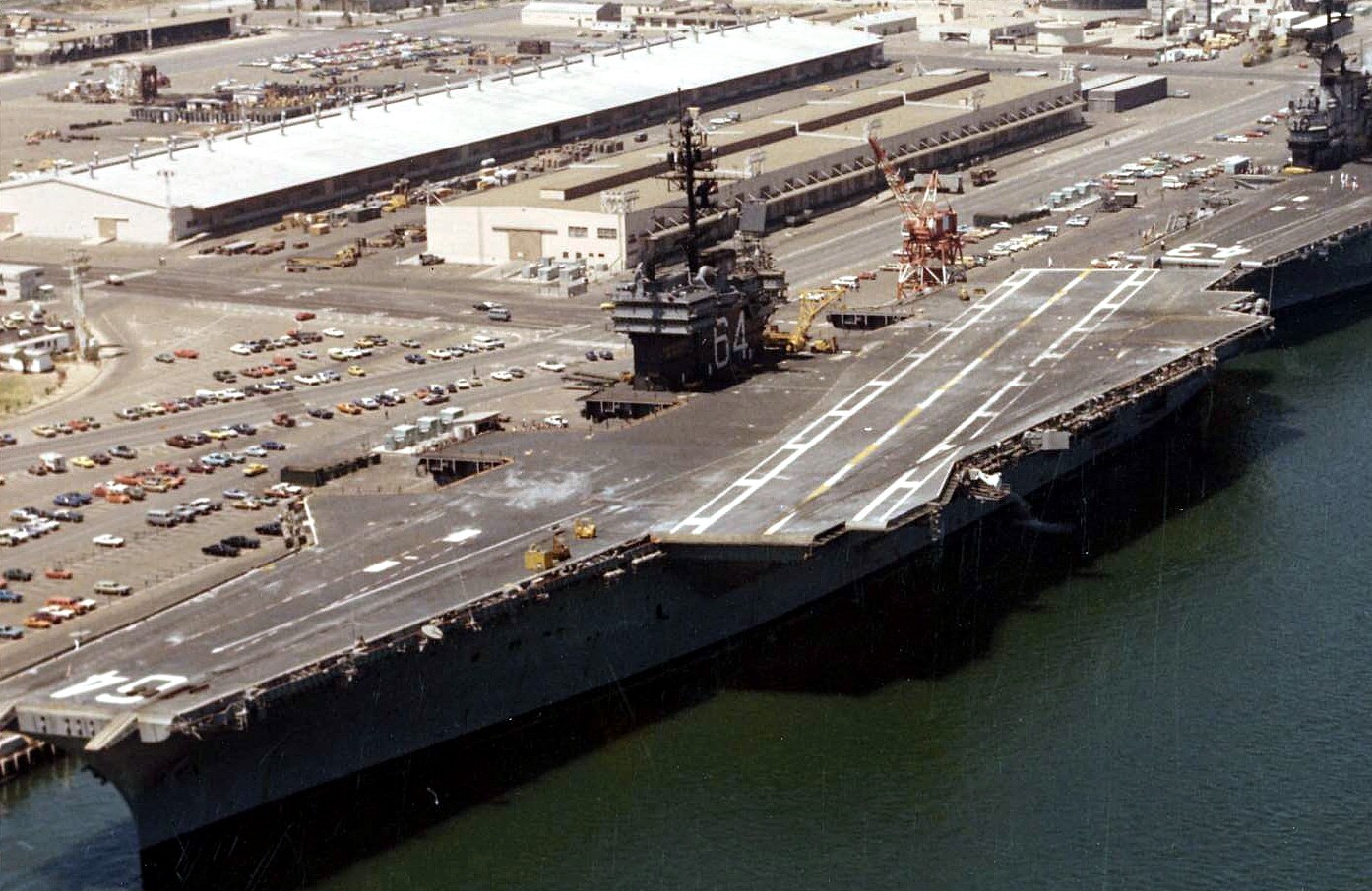cv-64 uss constellation kitty hawk class aircraft carrier us navy nas north island california 1976