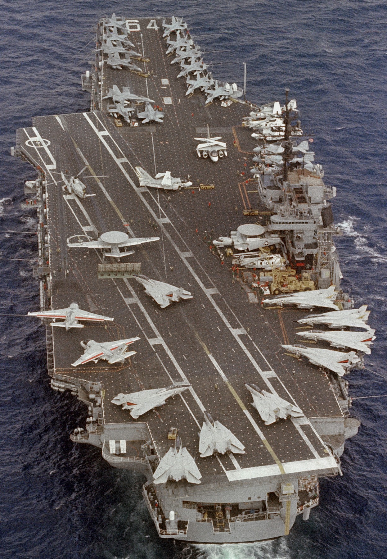 cv-64 uss constellation kitty hawk class aircraft carrier air wing cvw-14 us navy 1984 77