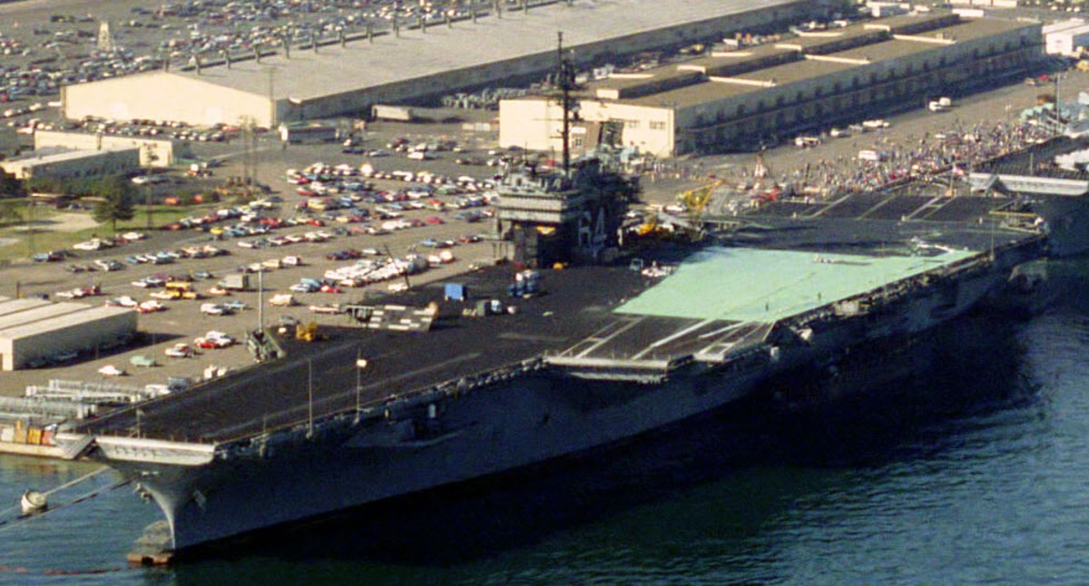 cv-64 uss constellation kitty hawk class aircraft carrier us navy nas north island california 83