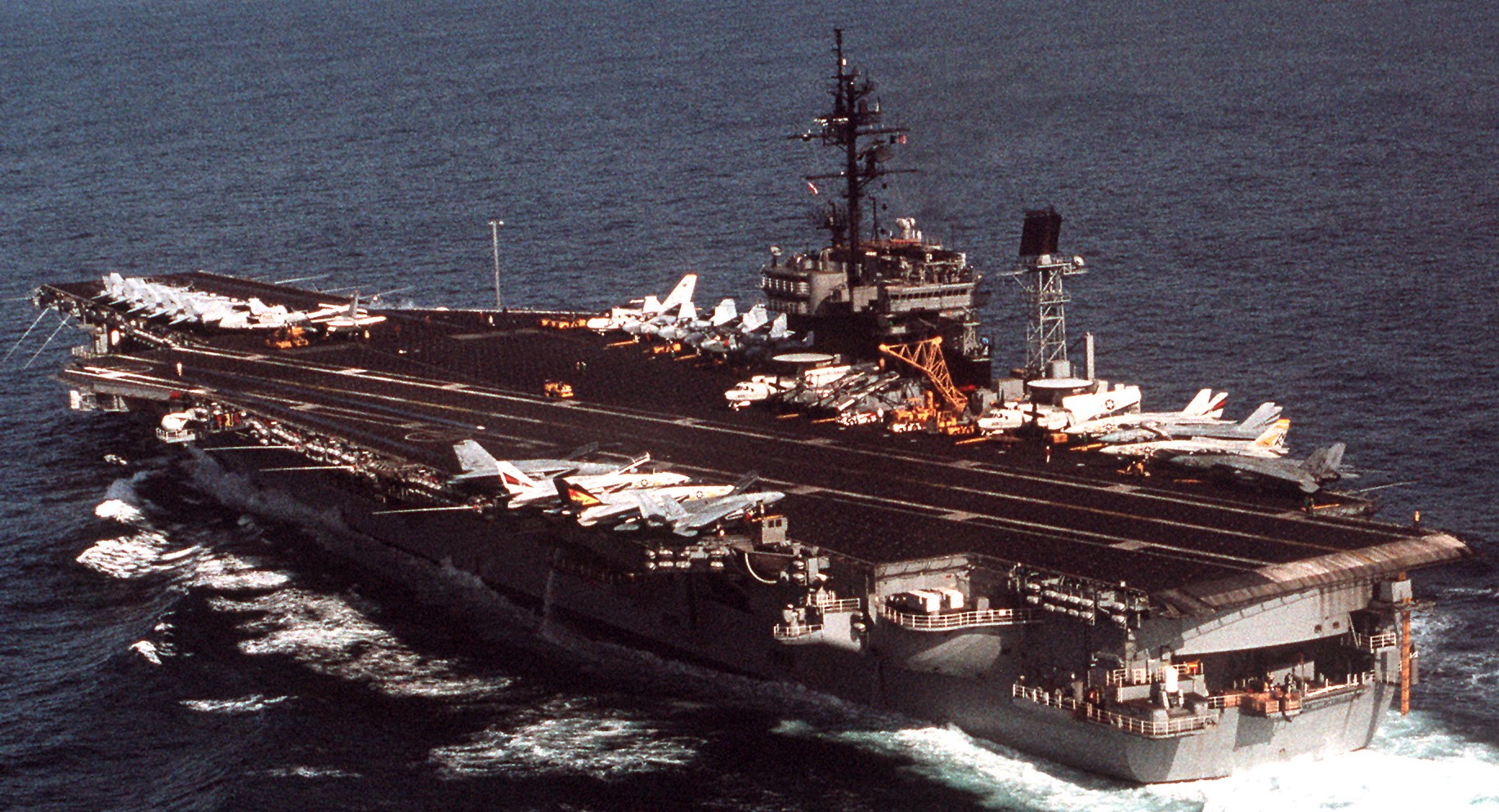 cv-64 uss constellation kitty hawk class aircraft carrier air wing cvw-14 us navy pacex 1989 pacific 101