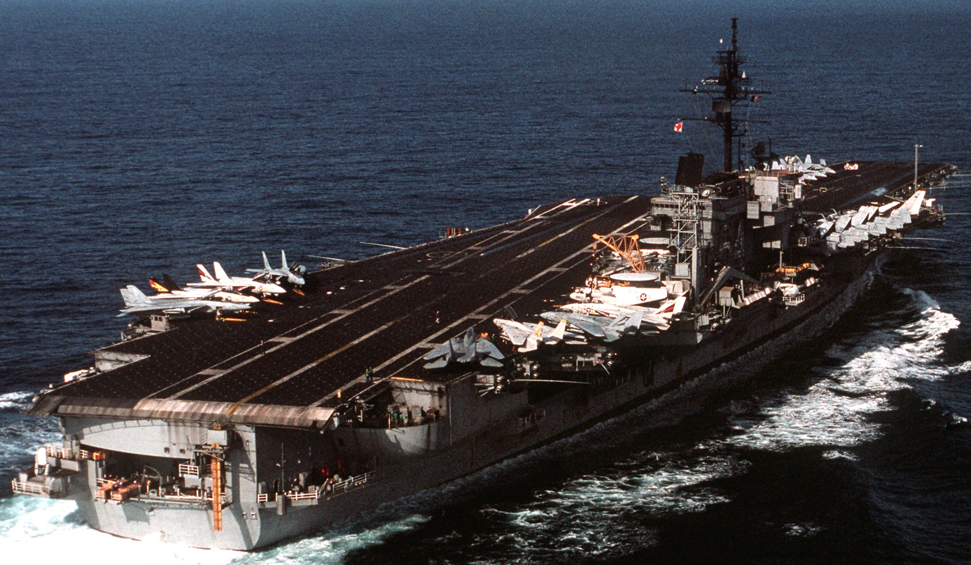 cv-64 uss constellation kitty hawk class aircraft carrier air wing cvw-14 us navy pacex 1989 103