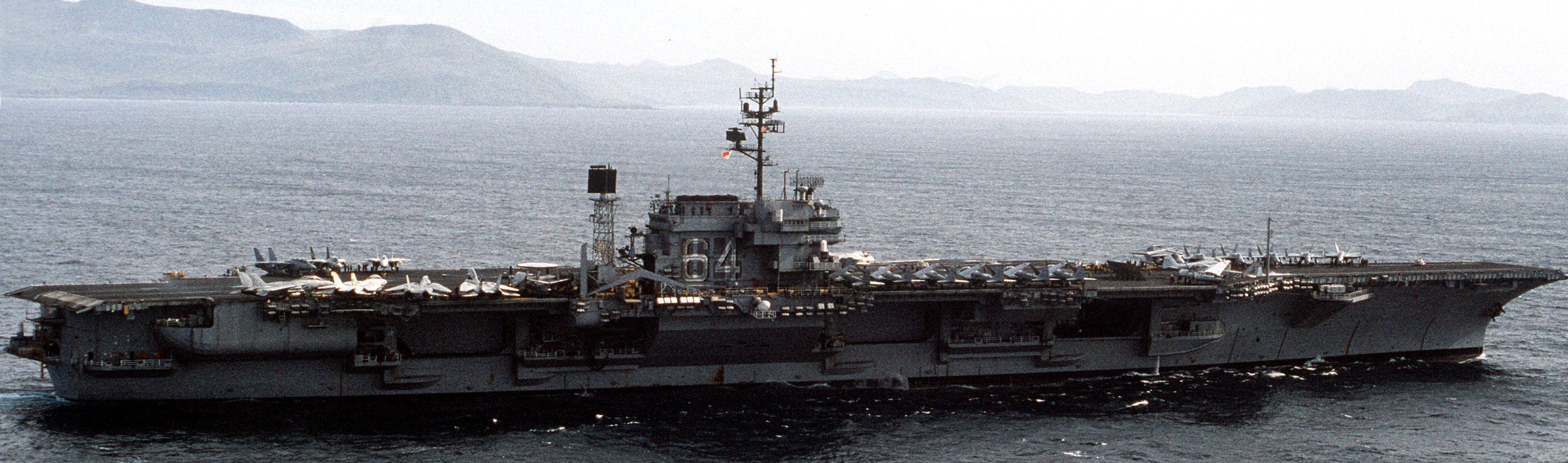 cv-64 uss constellation kitty hawk class aircraft carrier air wing cvw-14 us navy pacex 1989 105