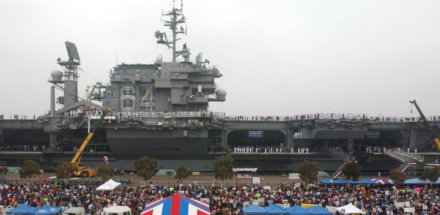 cv-64 uss constellation kitty hawk class aircraft carrier us navy final homecoming san diego 127