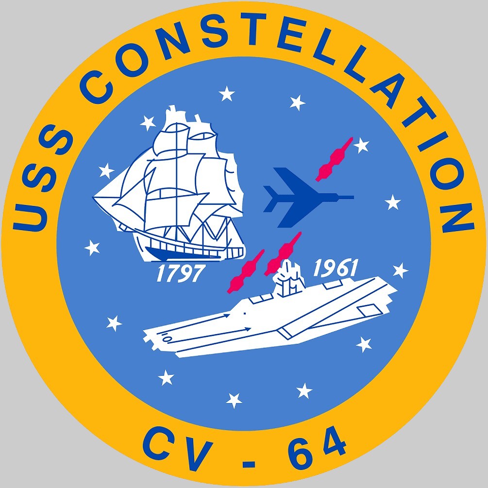 cv-64 uss constellation insignia crest patch badge kitty hawk class aircraft carrier us navy 02x