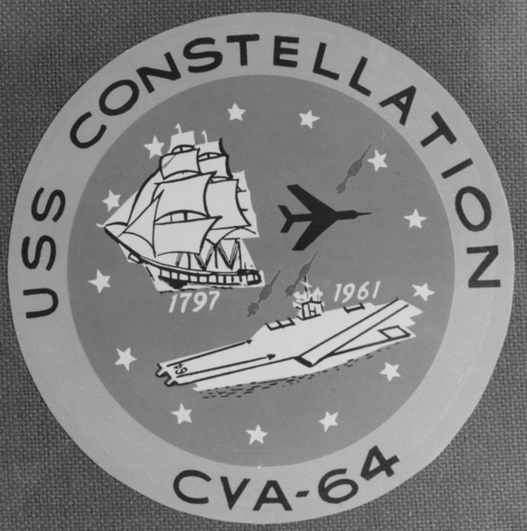 cv-64 uss constellation insignia crest patch badge kitty hawk class aircraft carrier us navy 05c
