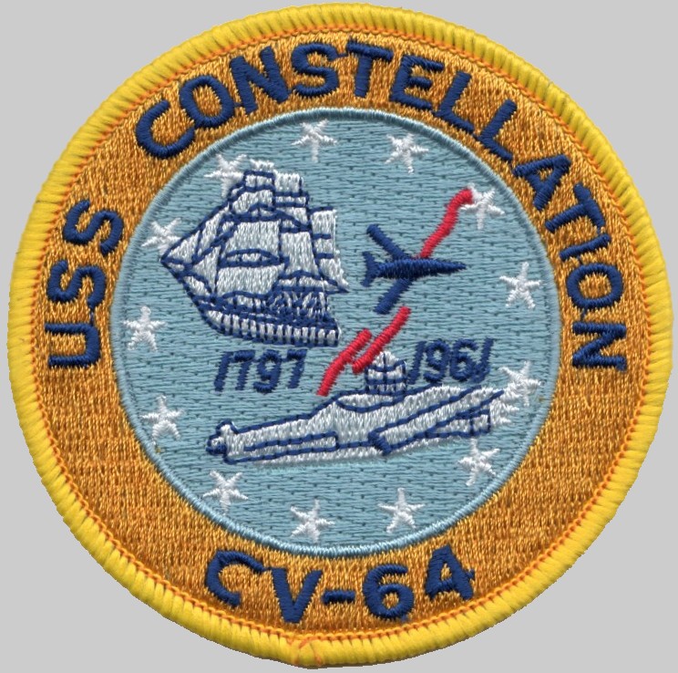 cv-64 uss constellation insignia crest patch badge kitty hawk class aircraft carrier us navy 03p