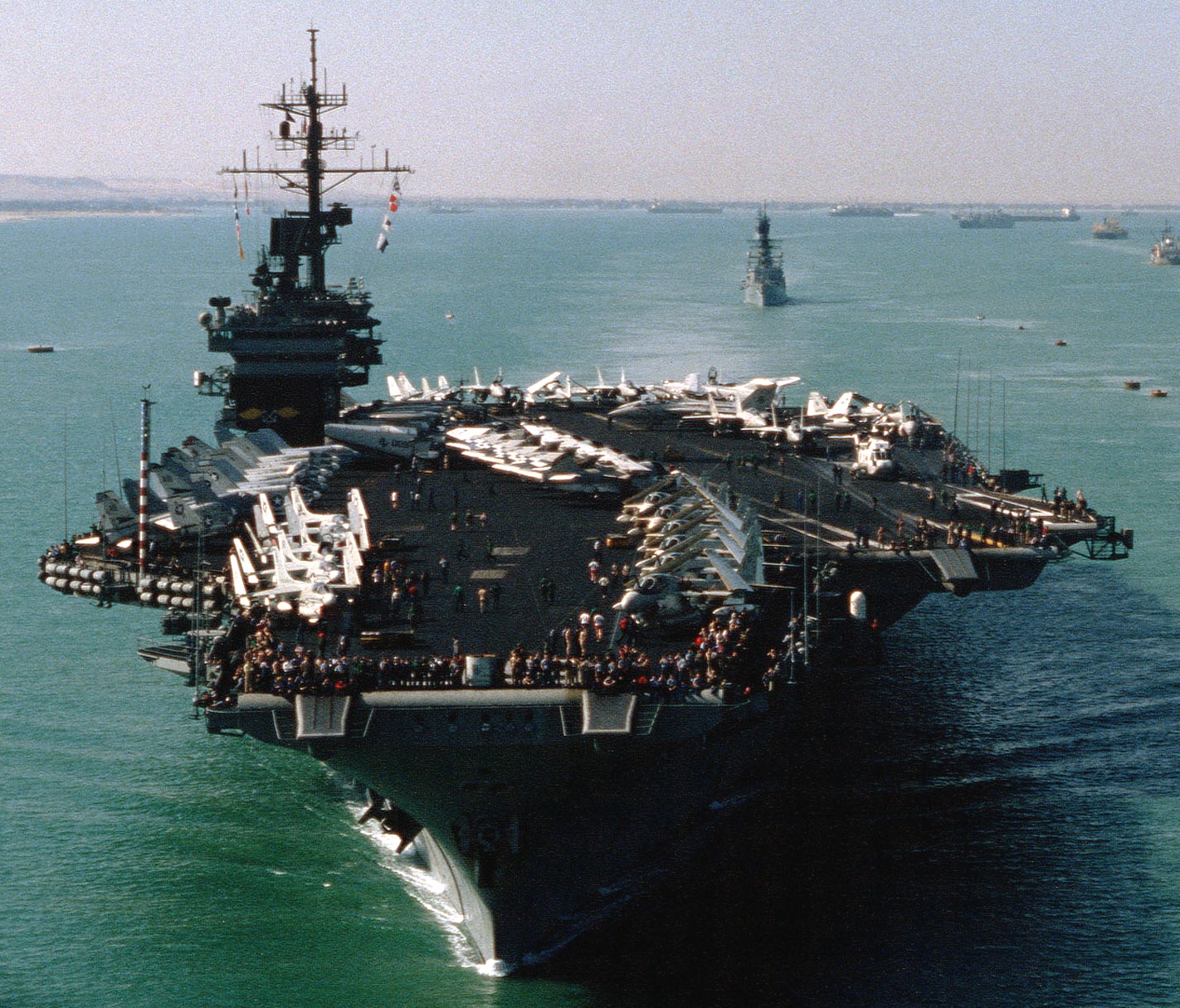 cv-66 uss america kitty hawk class aircraft carrier air wing cvw-11 us navy suez canal 38