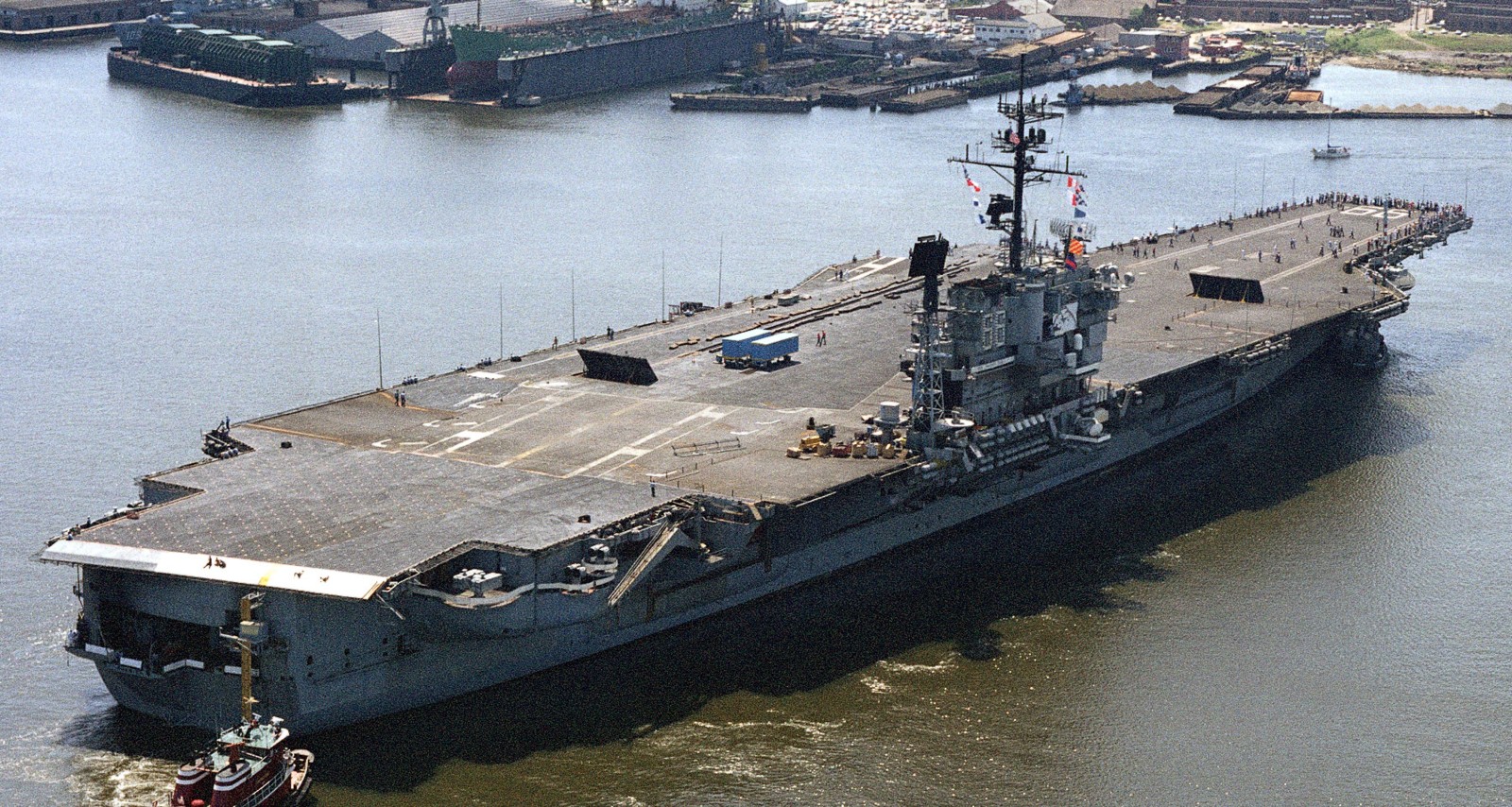 cv-66 uss america kitty hawk class aircraft carrier us navy sra norfolk naval shipyard 74