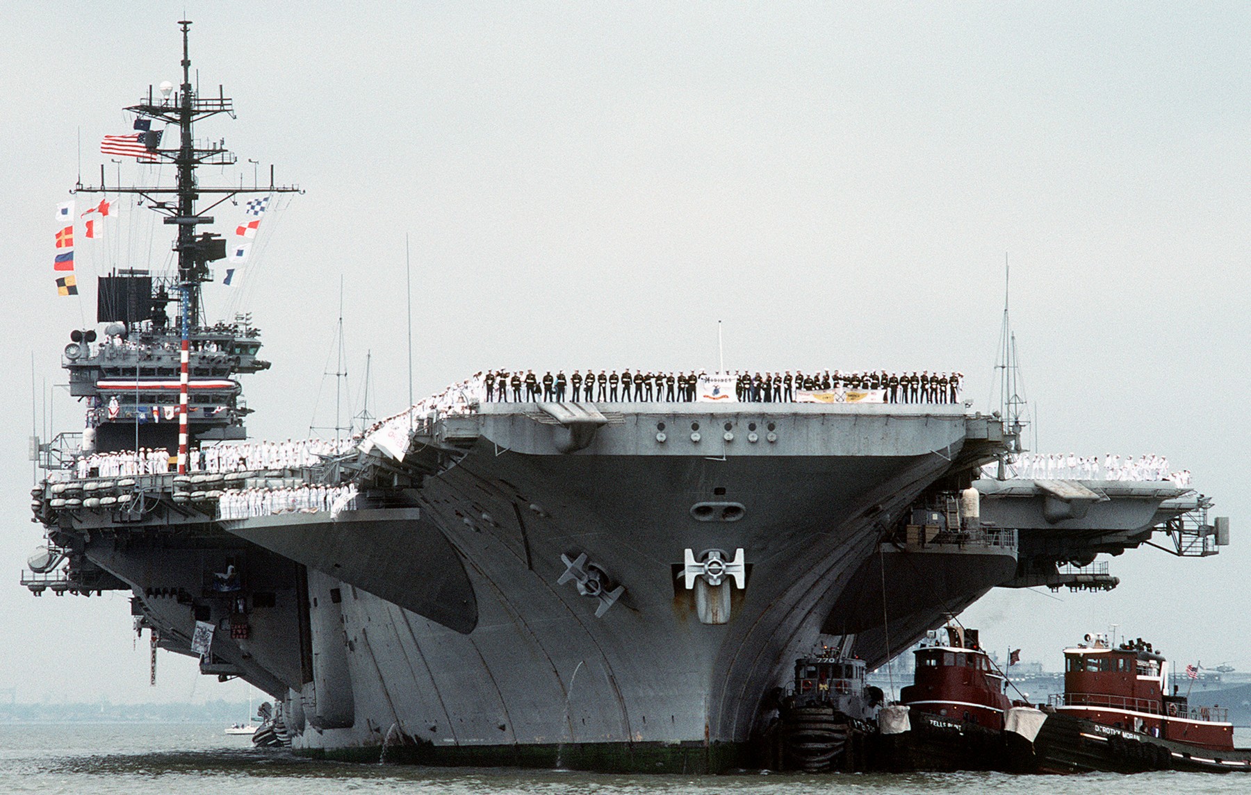 cv-66 uss america kitty hawk class aircraft carrier us navy returning norfolk desert storm 99