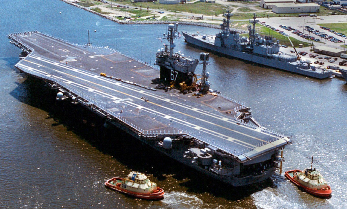cv-67 uss john f. kennedy aircraft carrier us navy departing mayport 21