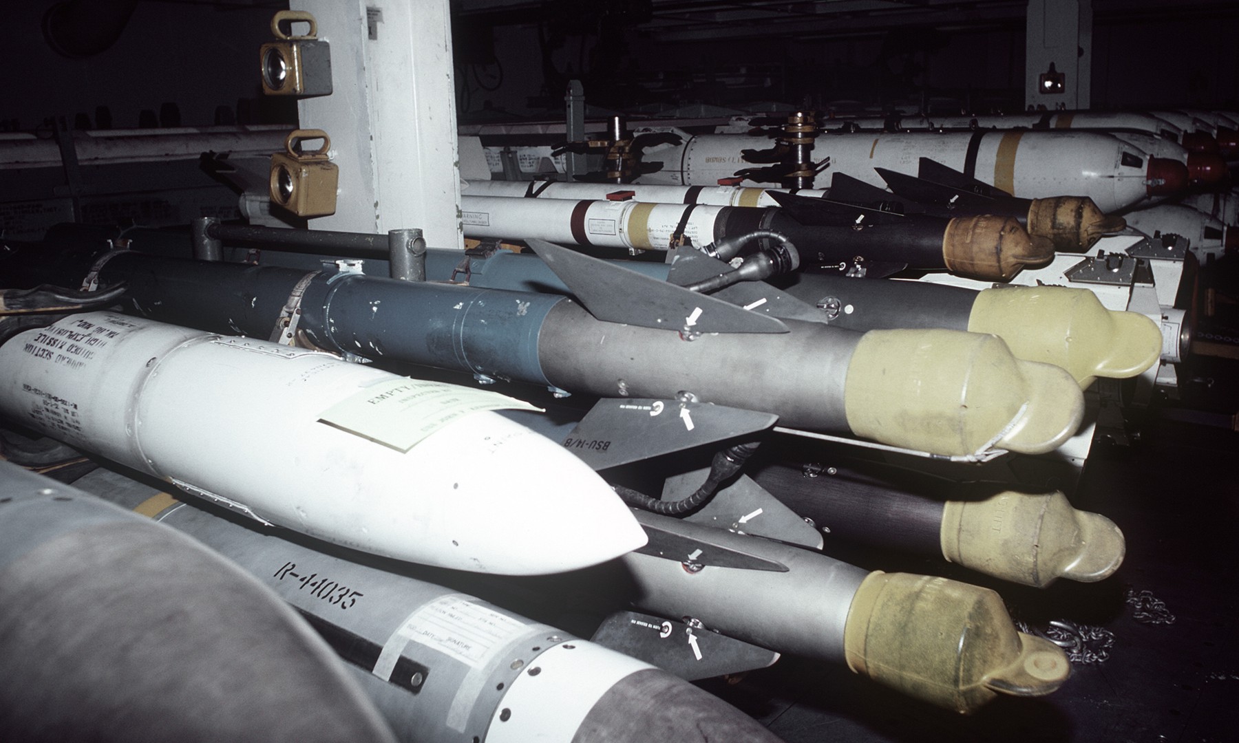 cv-67 uss john f. kennedy aircraft carrier missile bomb room 68