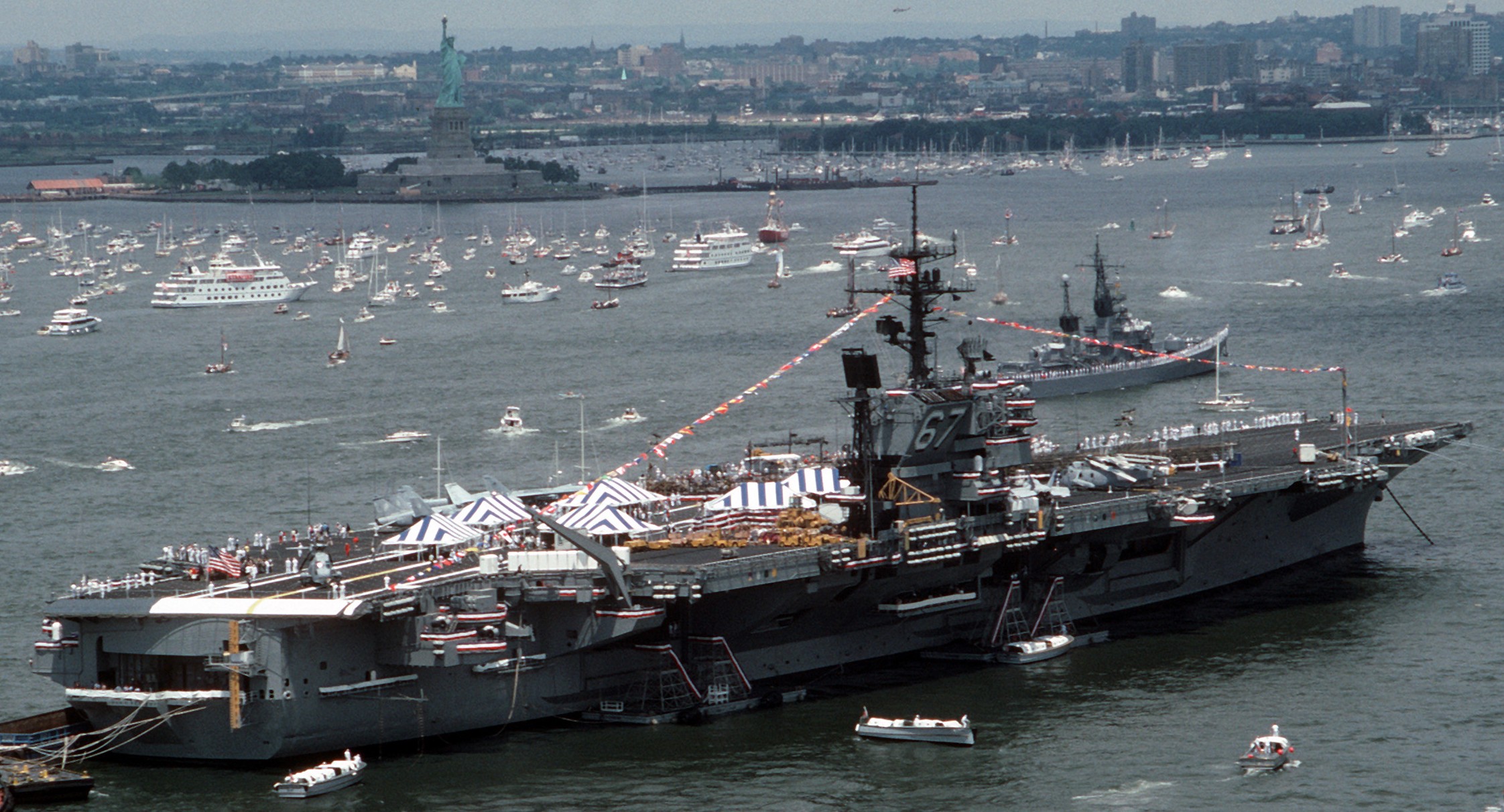 cv-67 uss john f. kennedy aircraft carrier international naval review new york 1986 91