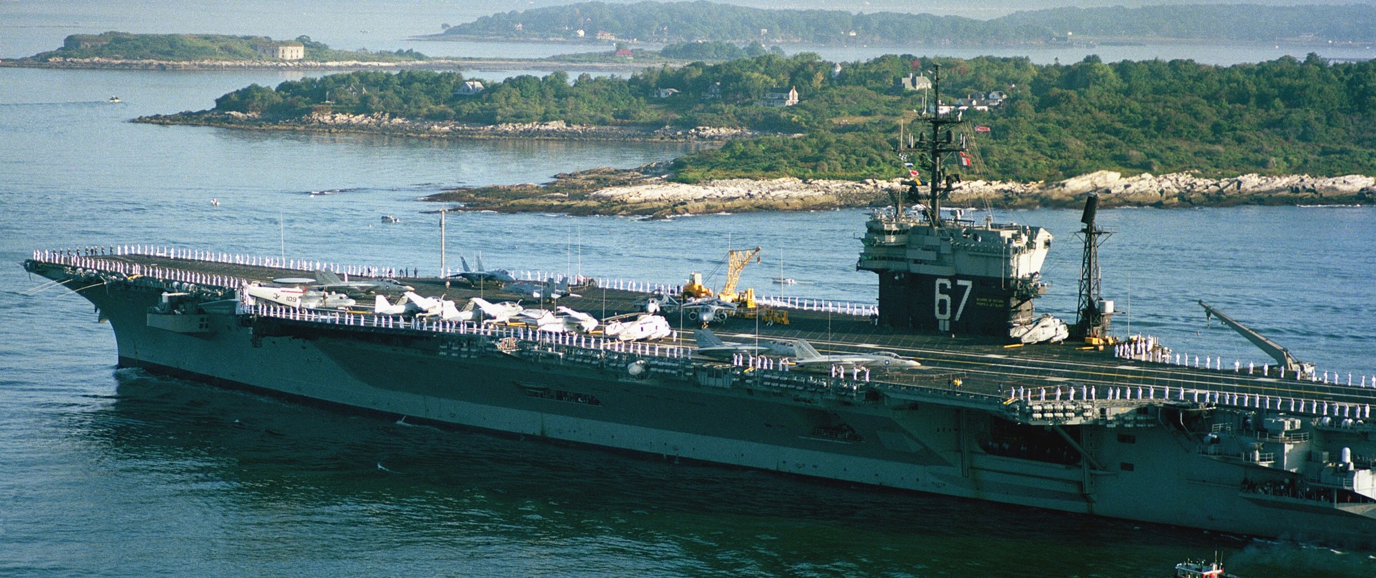 cv-67 uss john f. kennedy aircraft carrier us navy portland maine 1987 110