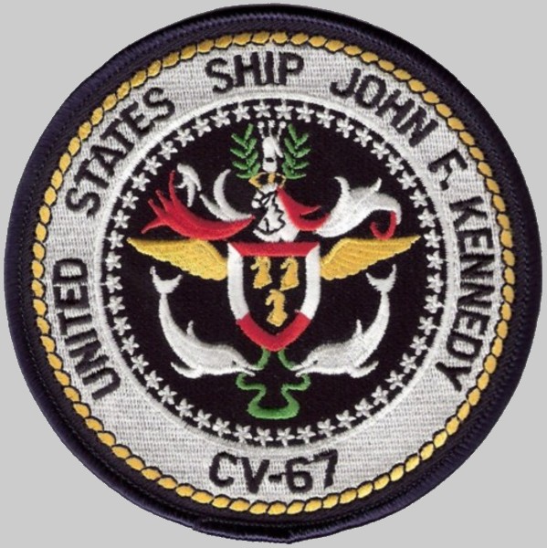 cv-67 uss john f. kennedy insignia crest patch badge aircraft carrier us navy