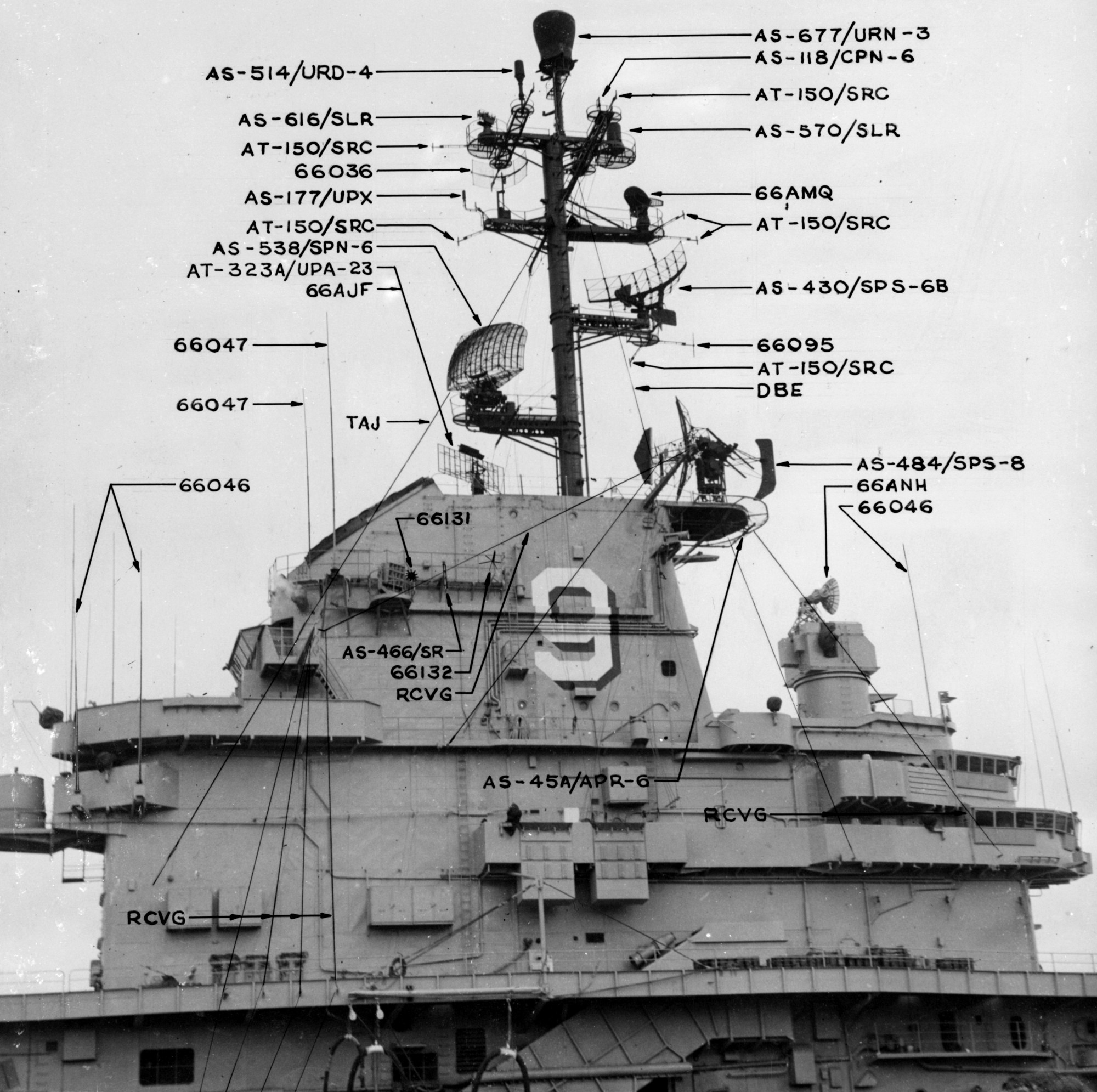 cva-9 uss essex aircraft carrier radar antenna details 56
