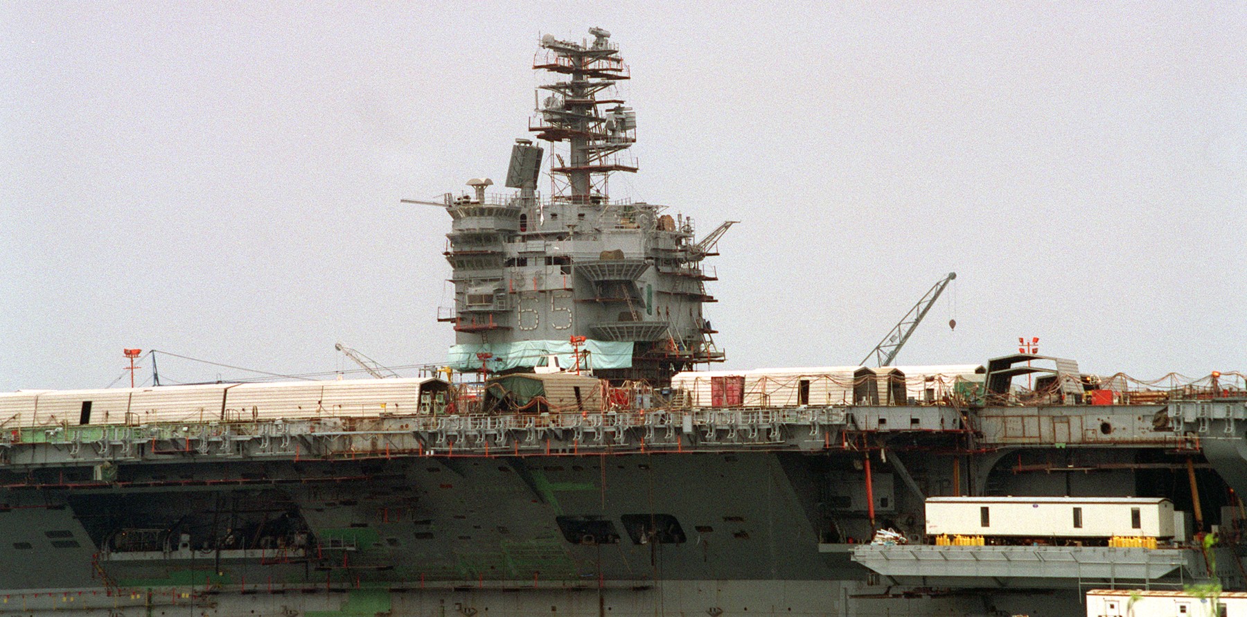 cvn-65 uss enterprise aircraft carrier us navy overhaul newport news 1993 93