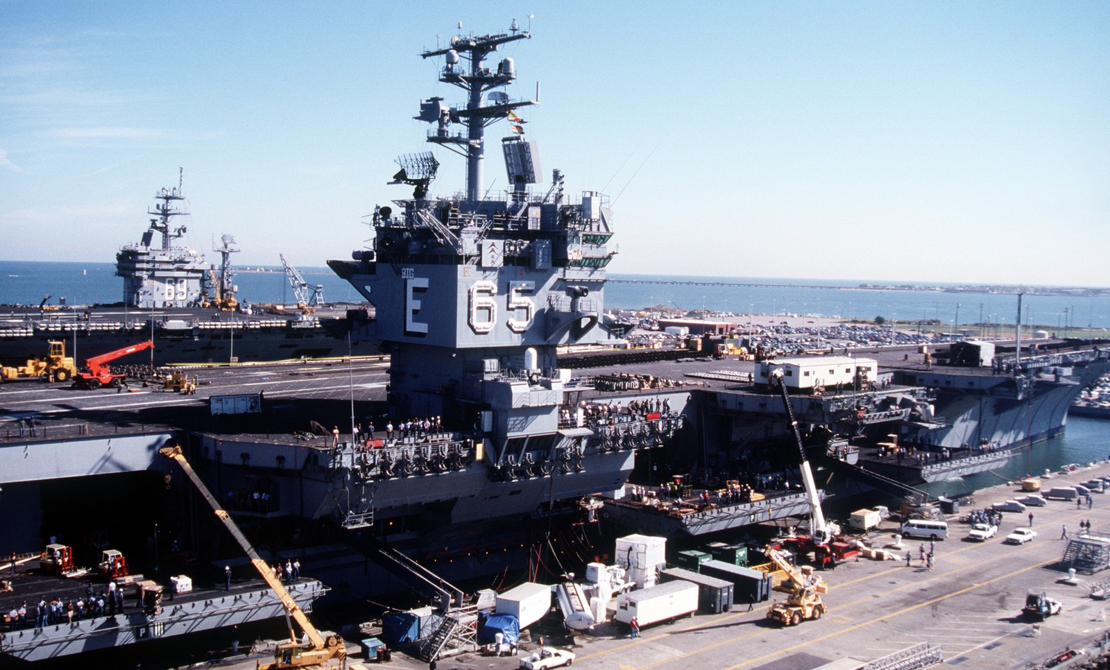 cvn-65 uss enterprise aircraft carrier us navy norfolk virginia 1990 97