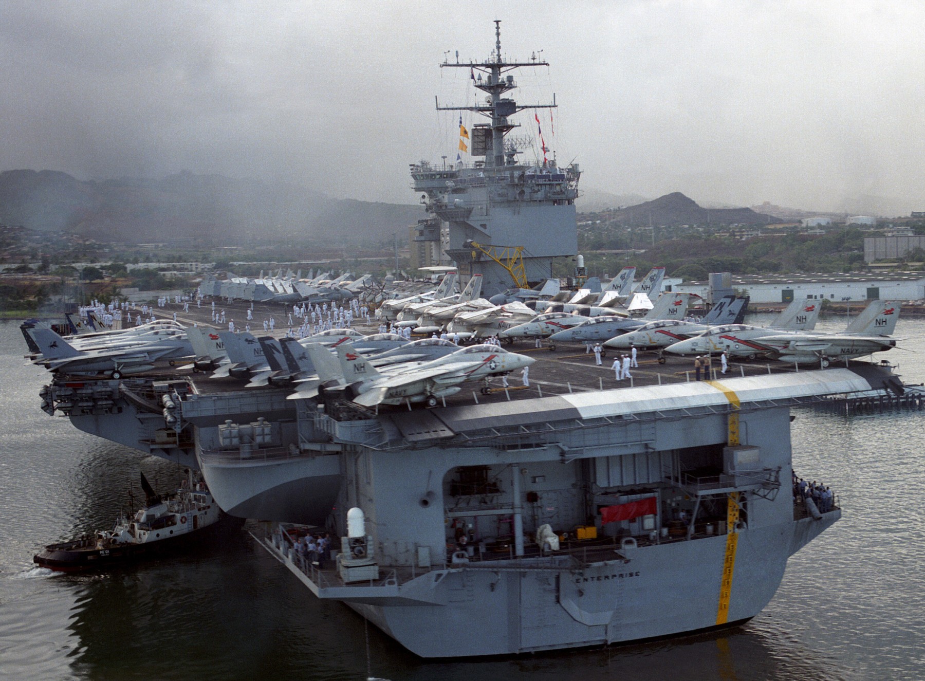 cvn-65 uss enterprise aircraft carrier air wing cvw-11 us navy pearl harbor hawaii 1984 174