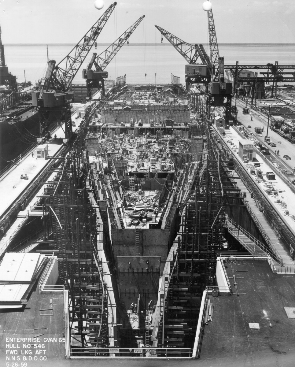 uss enterprise cvan-65 construction newport news shipbuilding 1959
