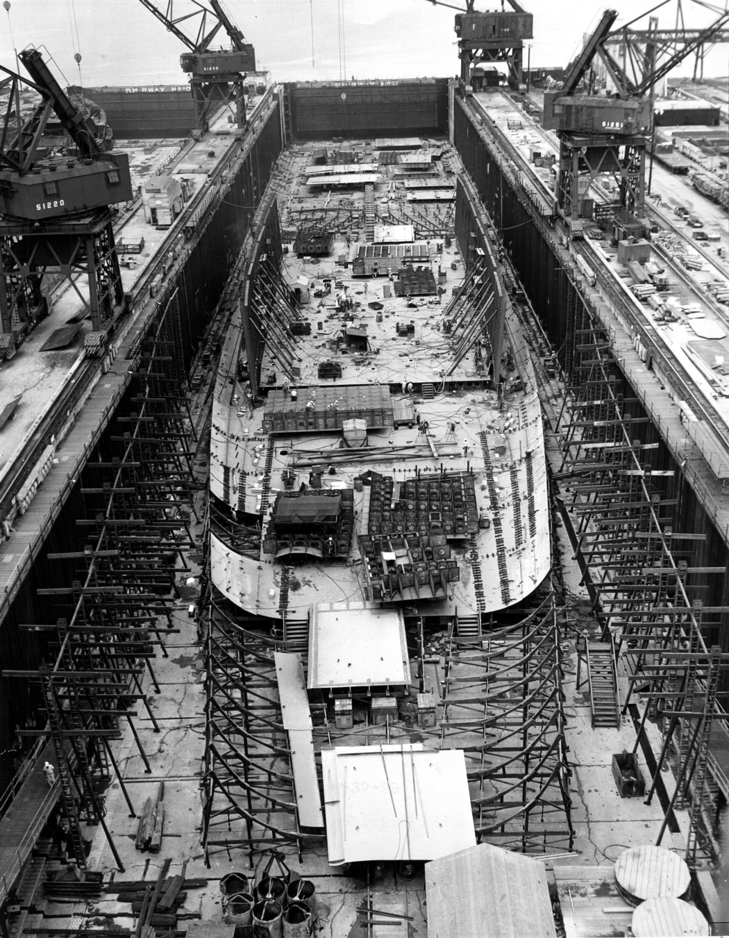 uss enterprise cvan-65 construction newport news shipbuilding 1958