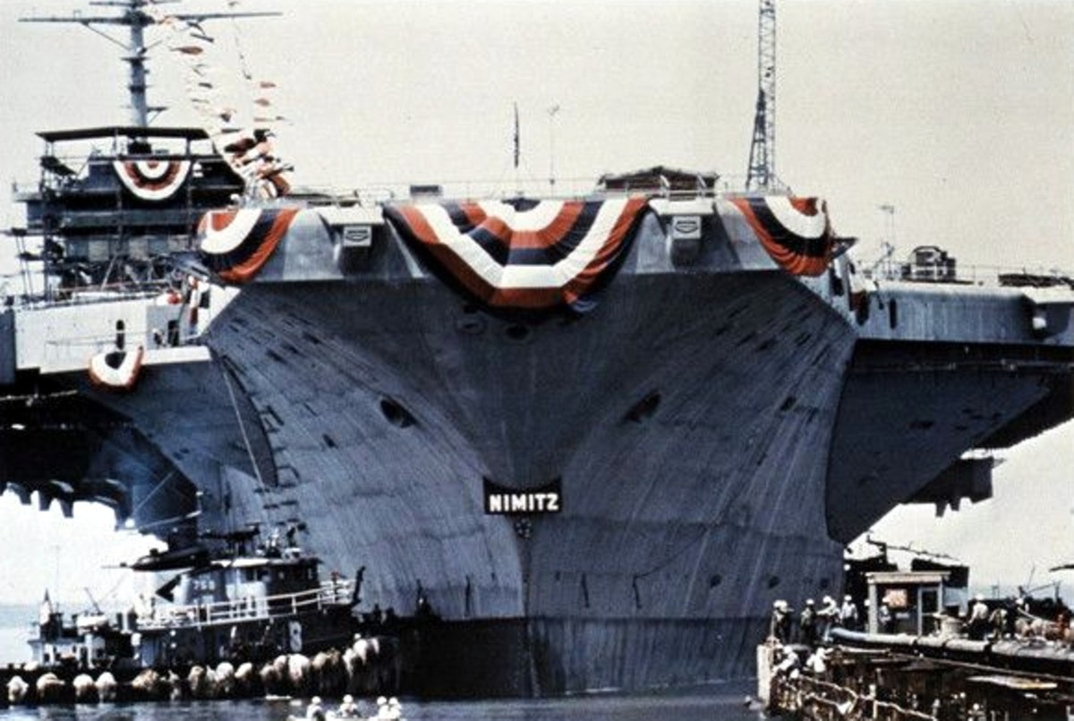 cvn-68 uss nimitz aircraft carrier us navy launching ceremony newport news 1972 05