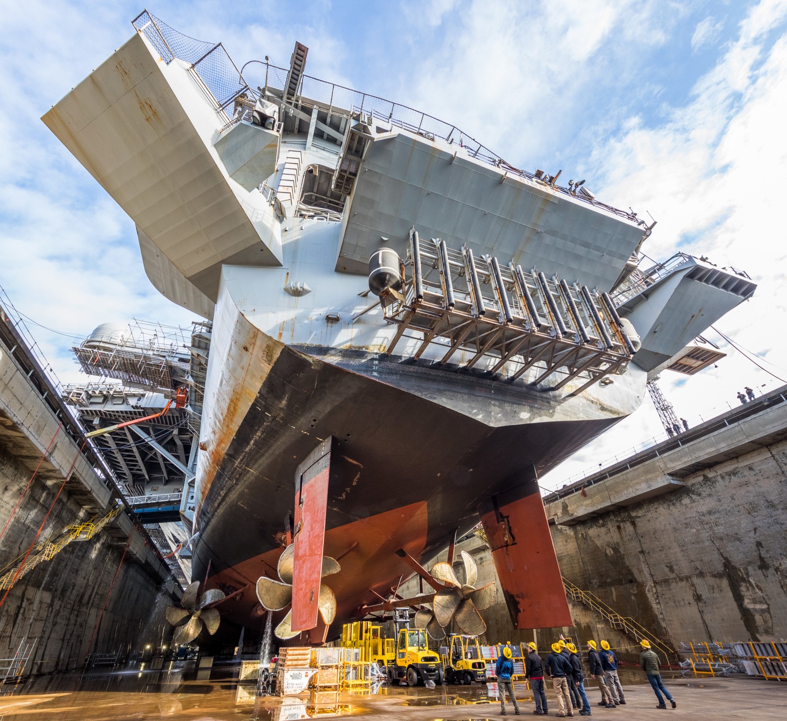 cvn-68 uss nimitz aircraft carrier us navy puget sound naval shipyard intermediate maintenance facility dpia dry dock 236