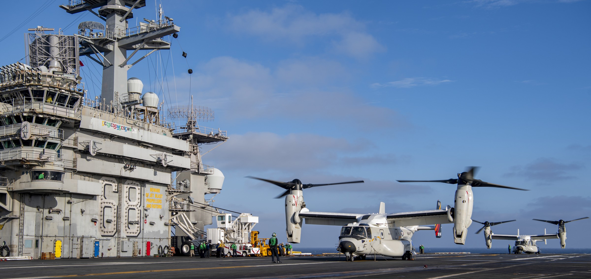 uss nimitz cvn-68 aircraft carrier us navy cvm-22b osprey vrm-50 2023 313