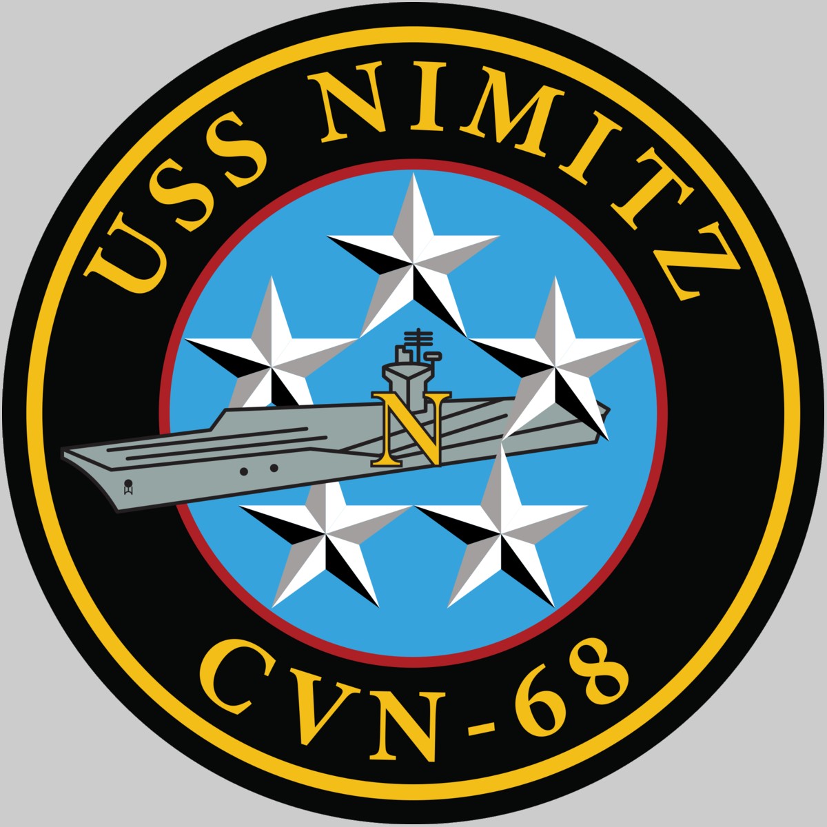 cvn-68 uss nimitz crest insignia patch badge aircraft carrier us navy 04c