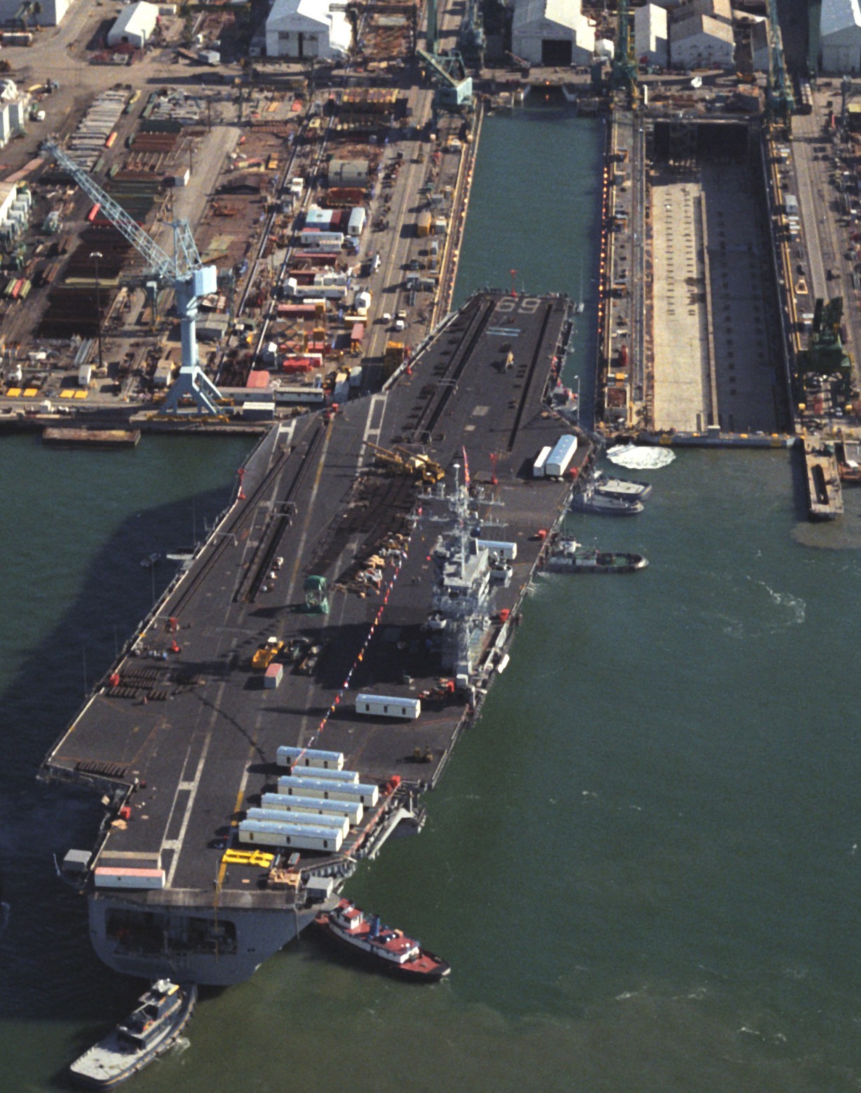 cvn-69 uss dwight d. eisenhower aircraft carrier us navy dry dock newport news 307
